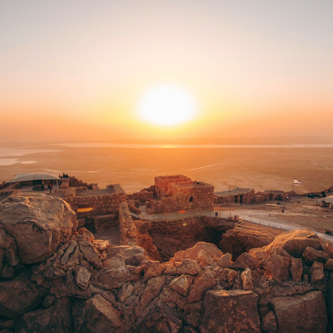 sunset over Masada