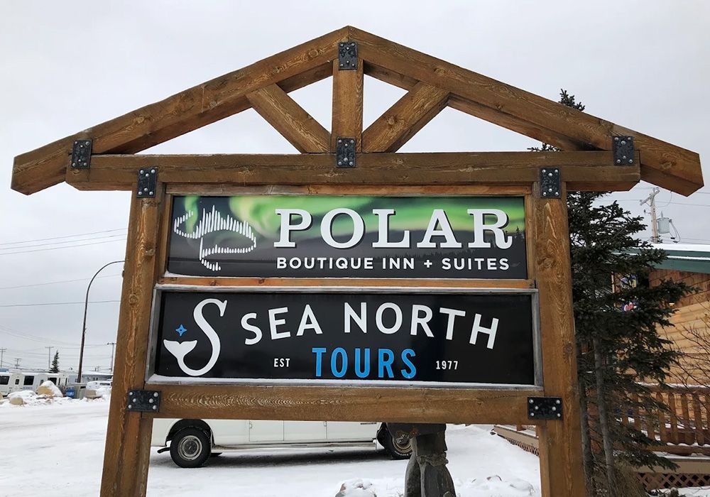 Wooden sign for