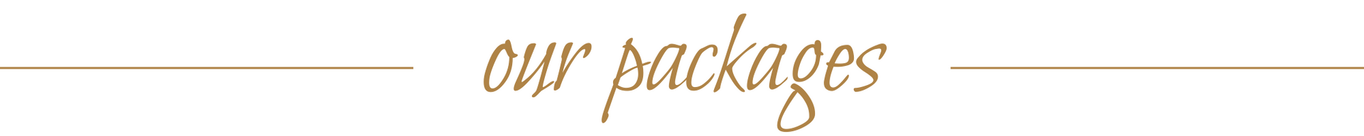 “our packages” section heading in beige script on a light background
