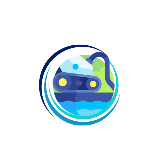 A robot is swimming in the water in a circle.