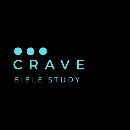 CRAVE Bible Study logo in teal on a black background