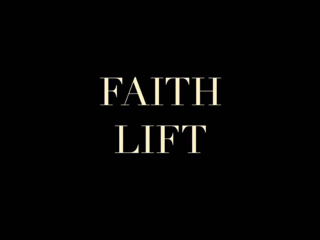The word faith is on a black background.