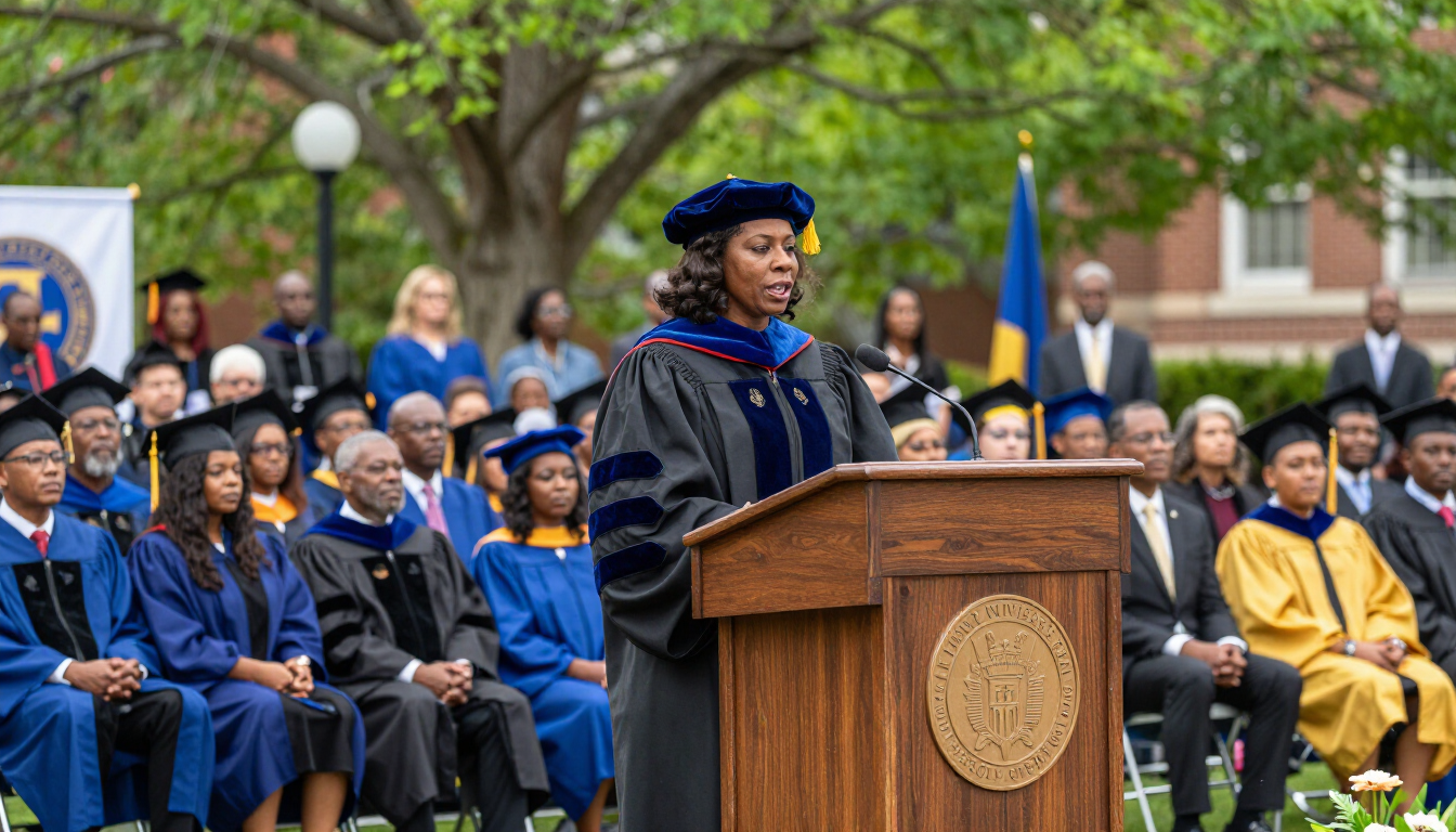 HBCU president at commencement