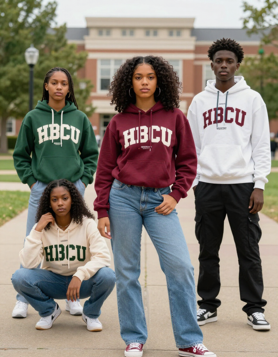 HBCU students in editorial campus fashion