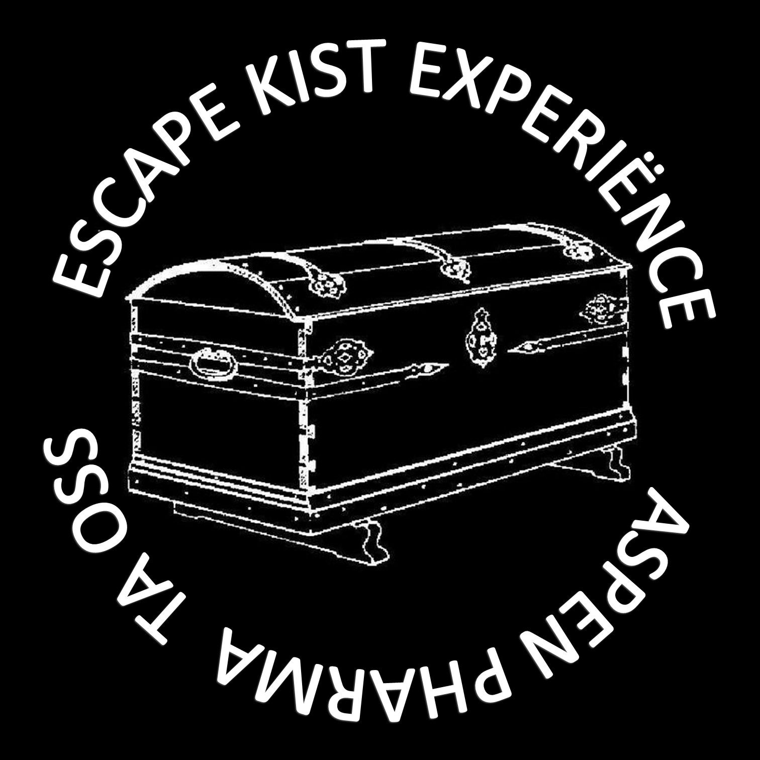 Logo: een witte lijntekening van een kist in een cirkel met de tekst 