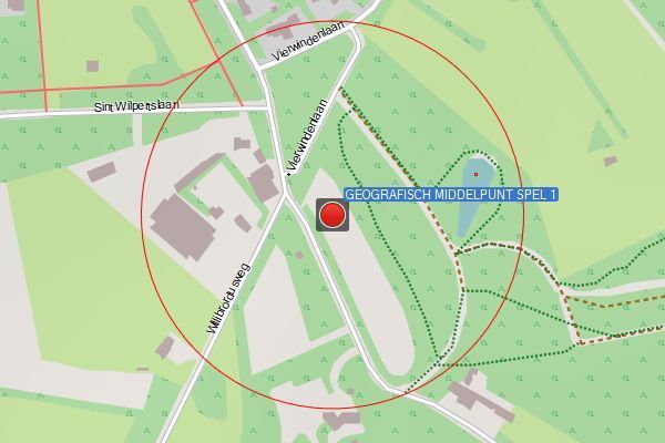 Kaart met een rode cirkel rond 