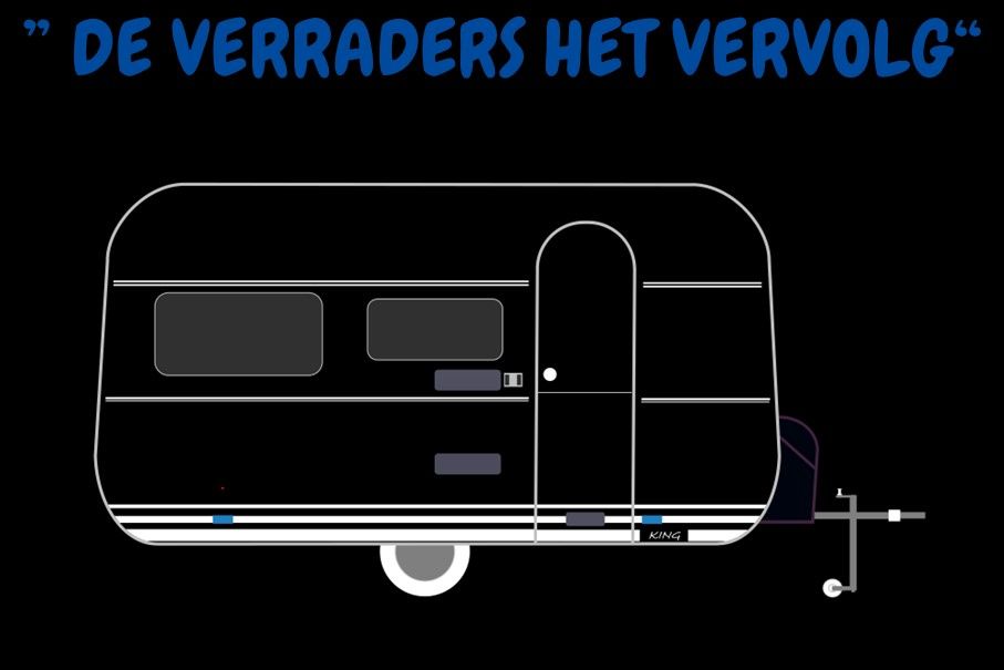 Black camper van with the text 