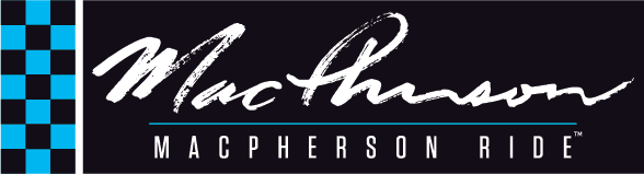 A logo featuring a blue and black checkered border to the left of the text 