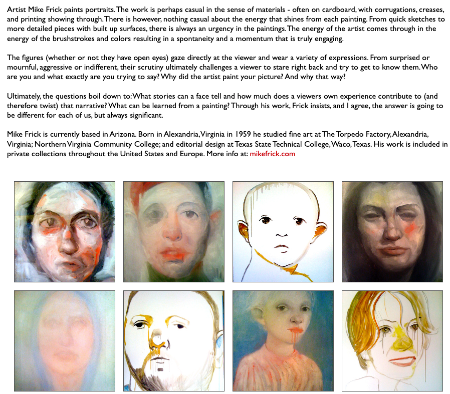 A collage of paintings of people 's faces on a white background.