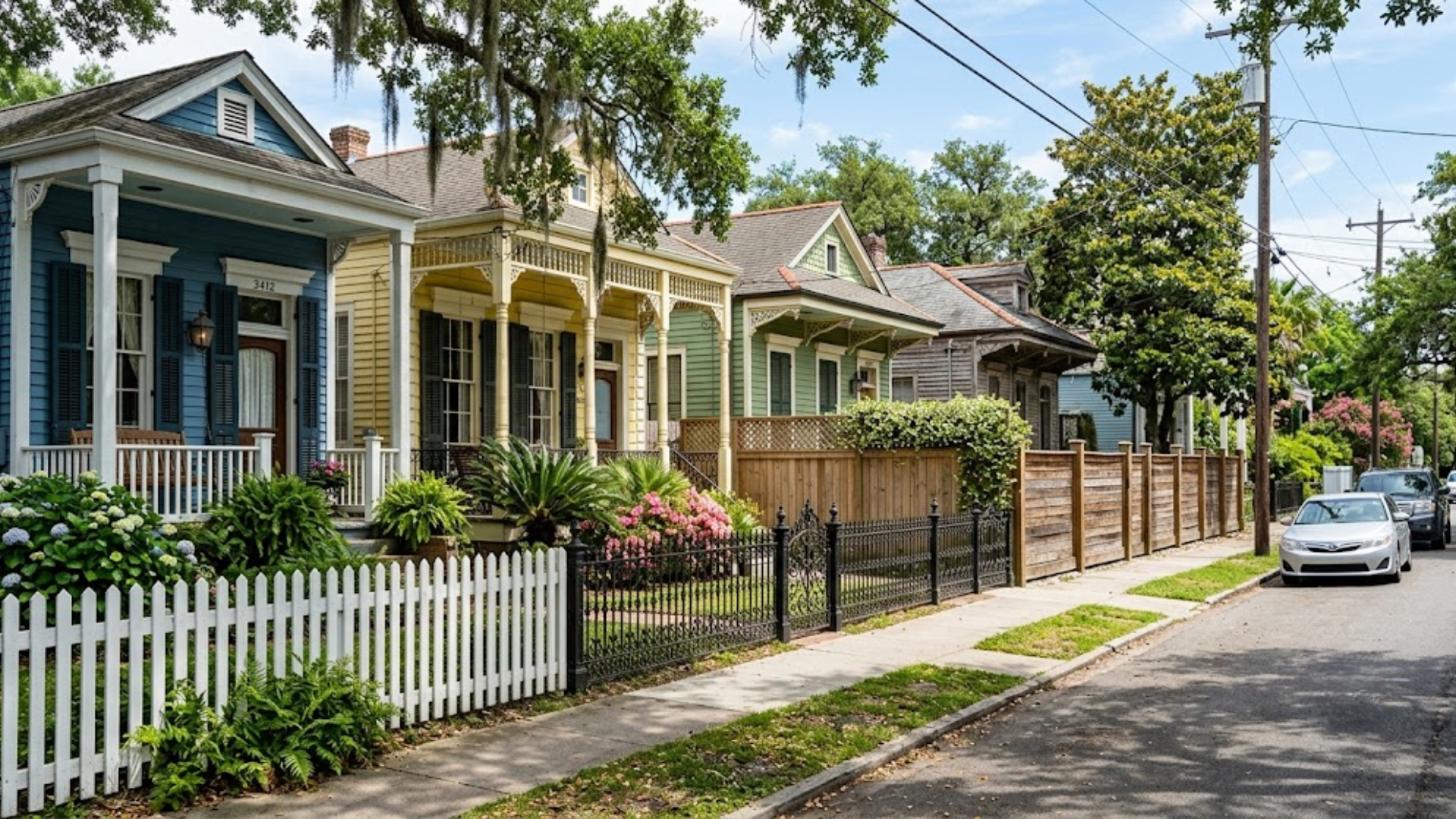 fencing materials in New Orleans neighborhood homes