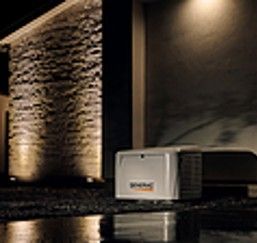 Generac generator powering lights during a power outage