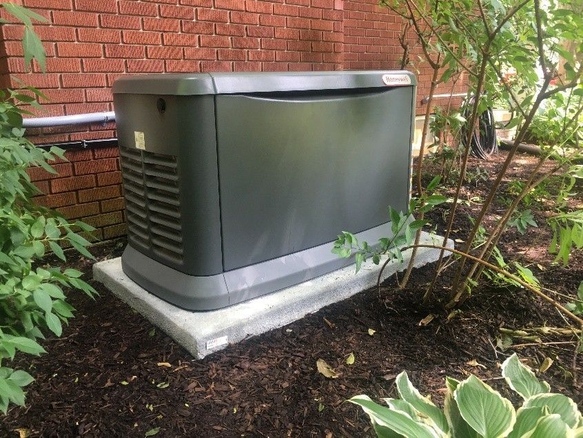 Residential standby generator, installed