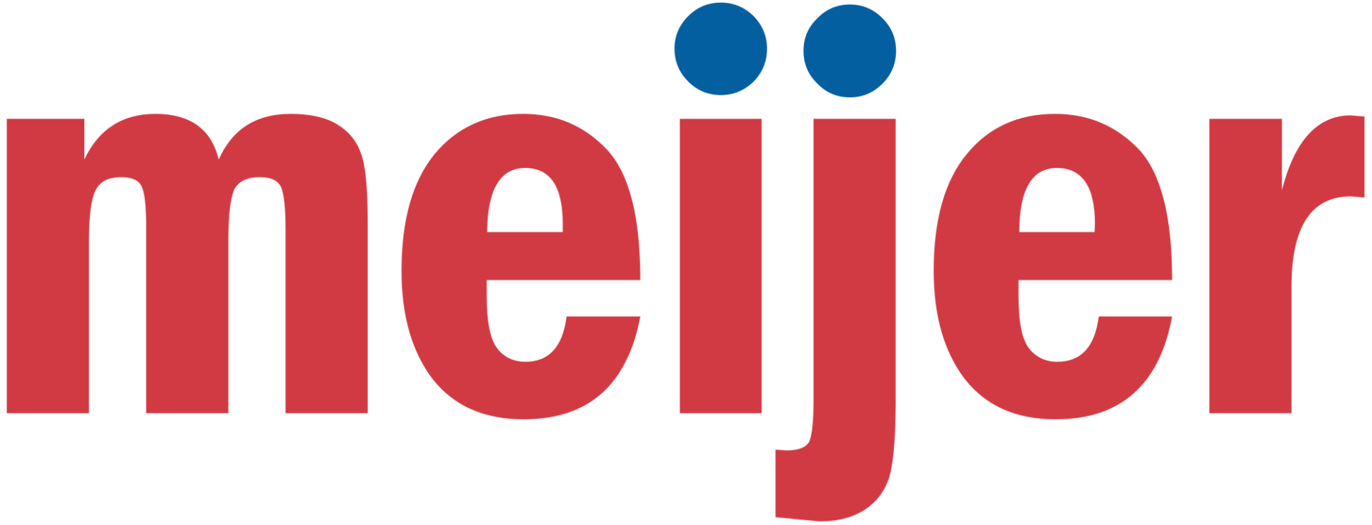 A red and blue meijer logo on a white background.