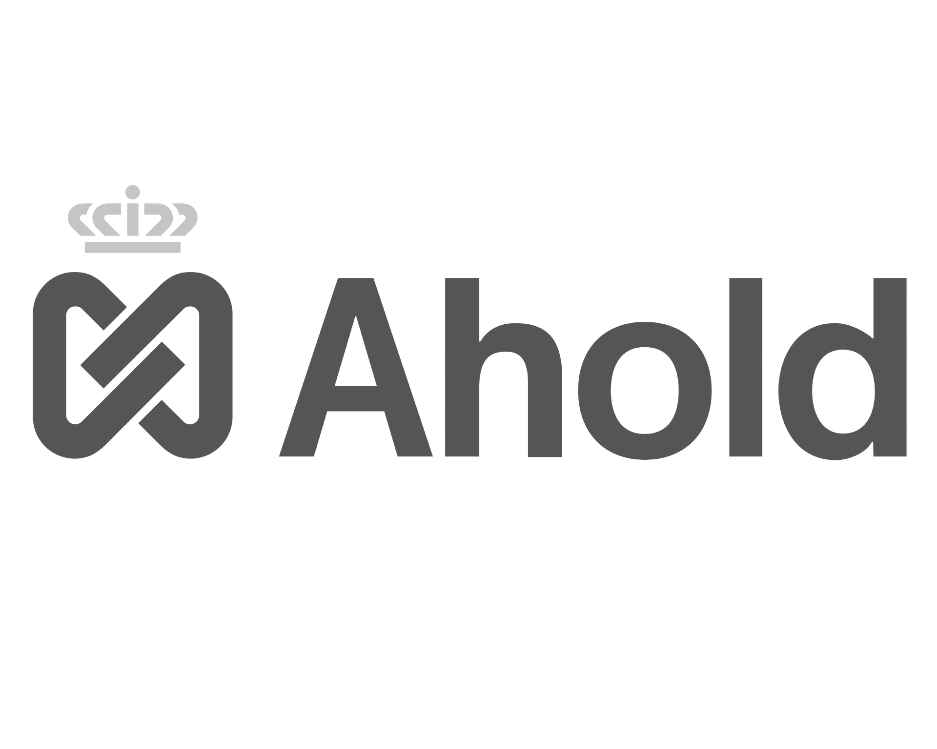 A logo for ahold with a crown on top