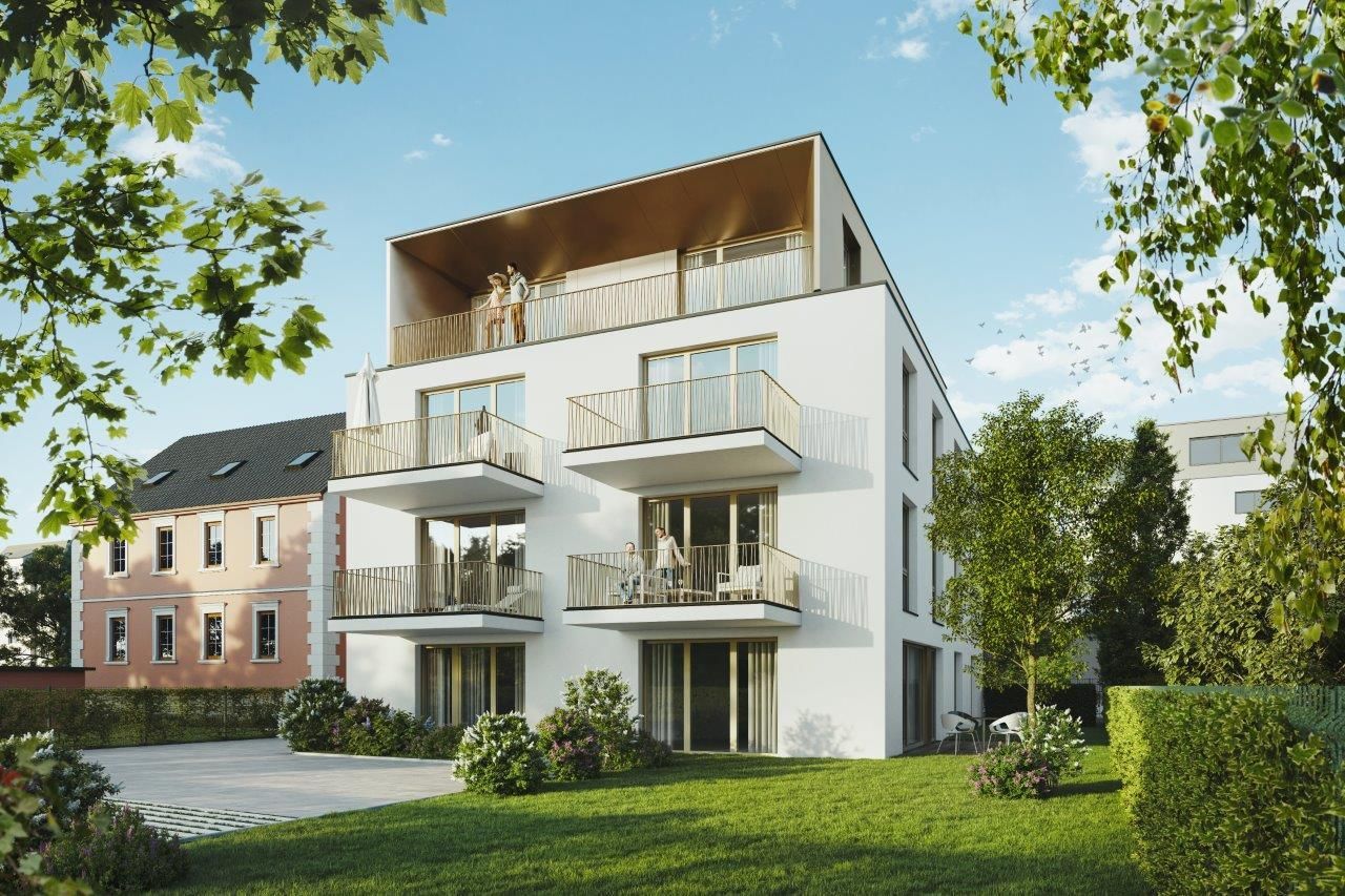 Visualisierung eines Mehrfamilienhauses. Bauträger: besondersWohnen Dresden
