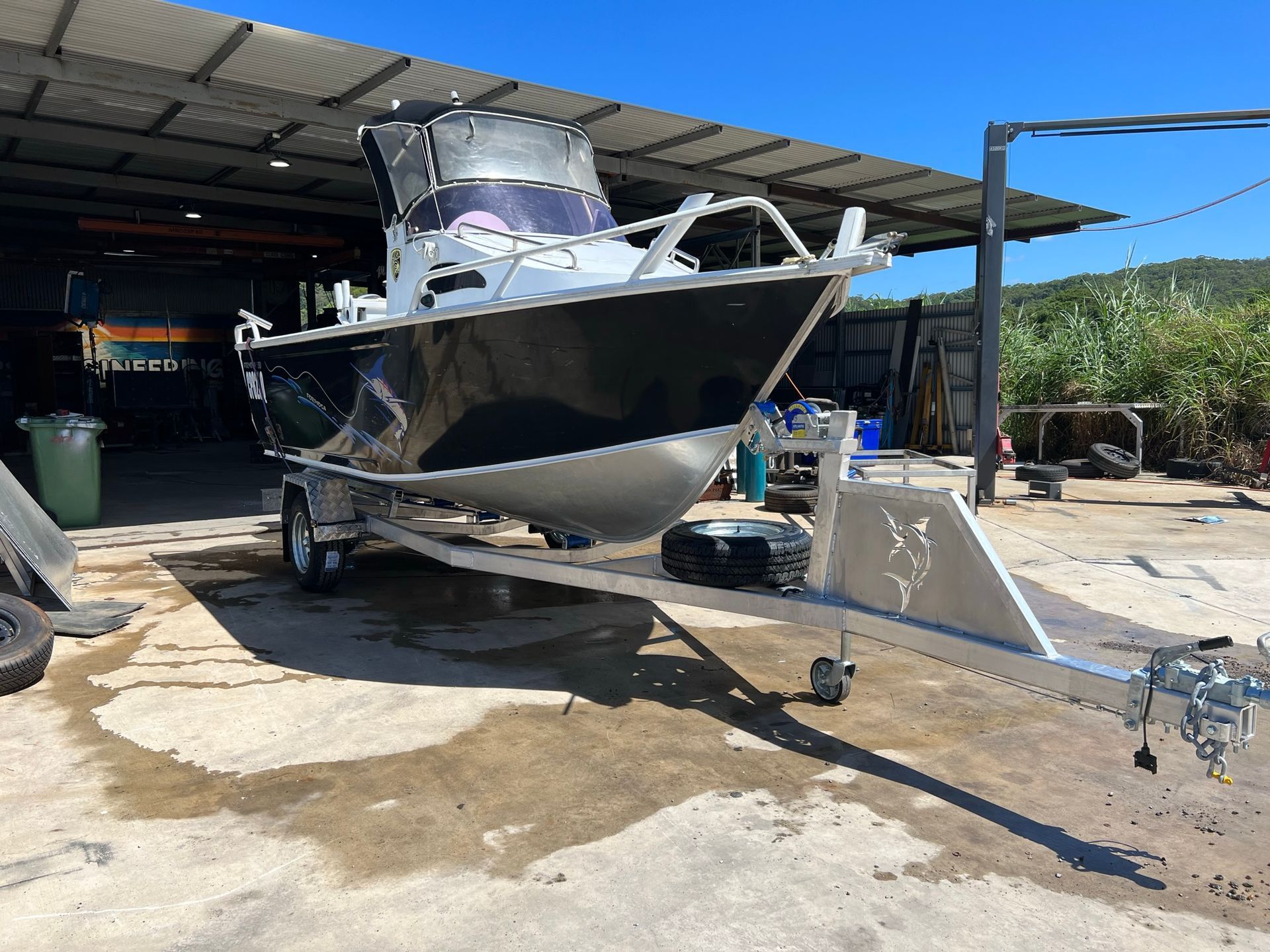 Boat Trailer on Sandy Ground — Rod's Engineering & Lifetime Trailers in Bli Bli, QLD