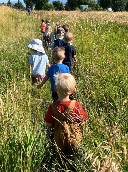 Montessori students during outdoor time