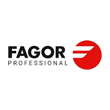 Le logo de fagor professional est un cercle rouge avec une flèche blanche au milieu.