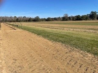 A sign for e & k farms is sitting in the middle of a field.