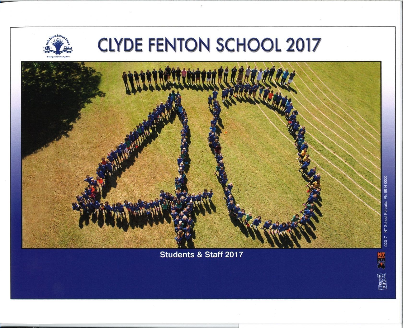 An aerial view of clyde fenton school in 2017