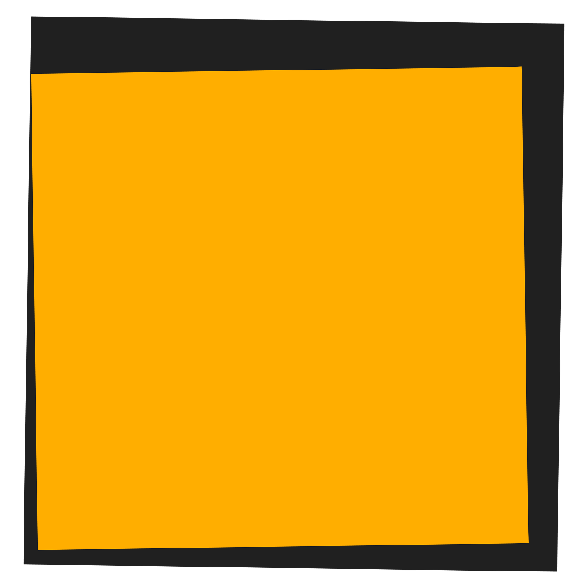 A yellow square with a black border on a white background.