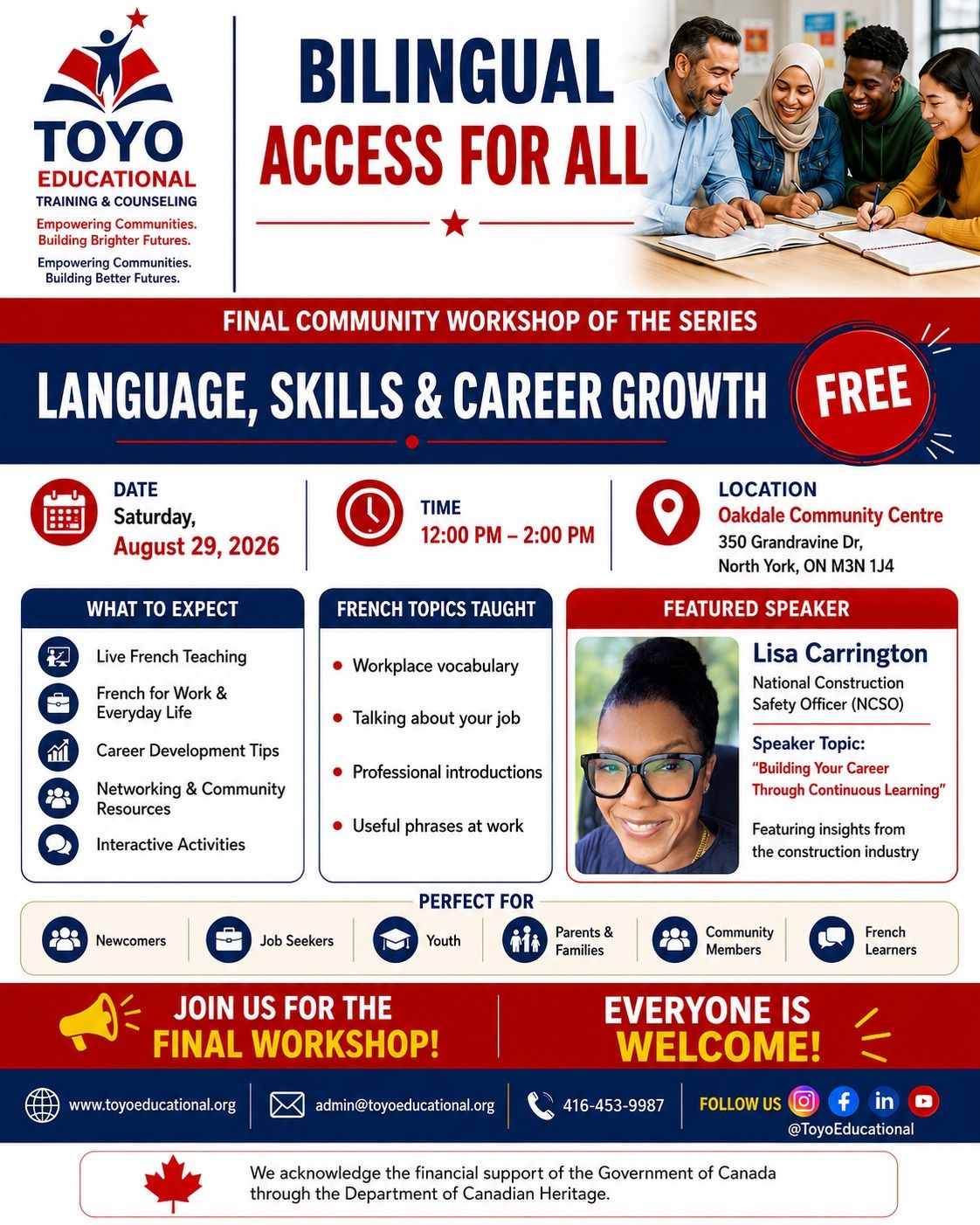 Language, Skills & Career Growth – Saturday, August 29, 2026