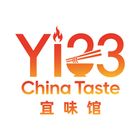 Yi33 China Taste-Logo mit orange-roter Schrift, Essstäbchen in einer Schüssel und chinesischen Schriftzeichen darunter