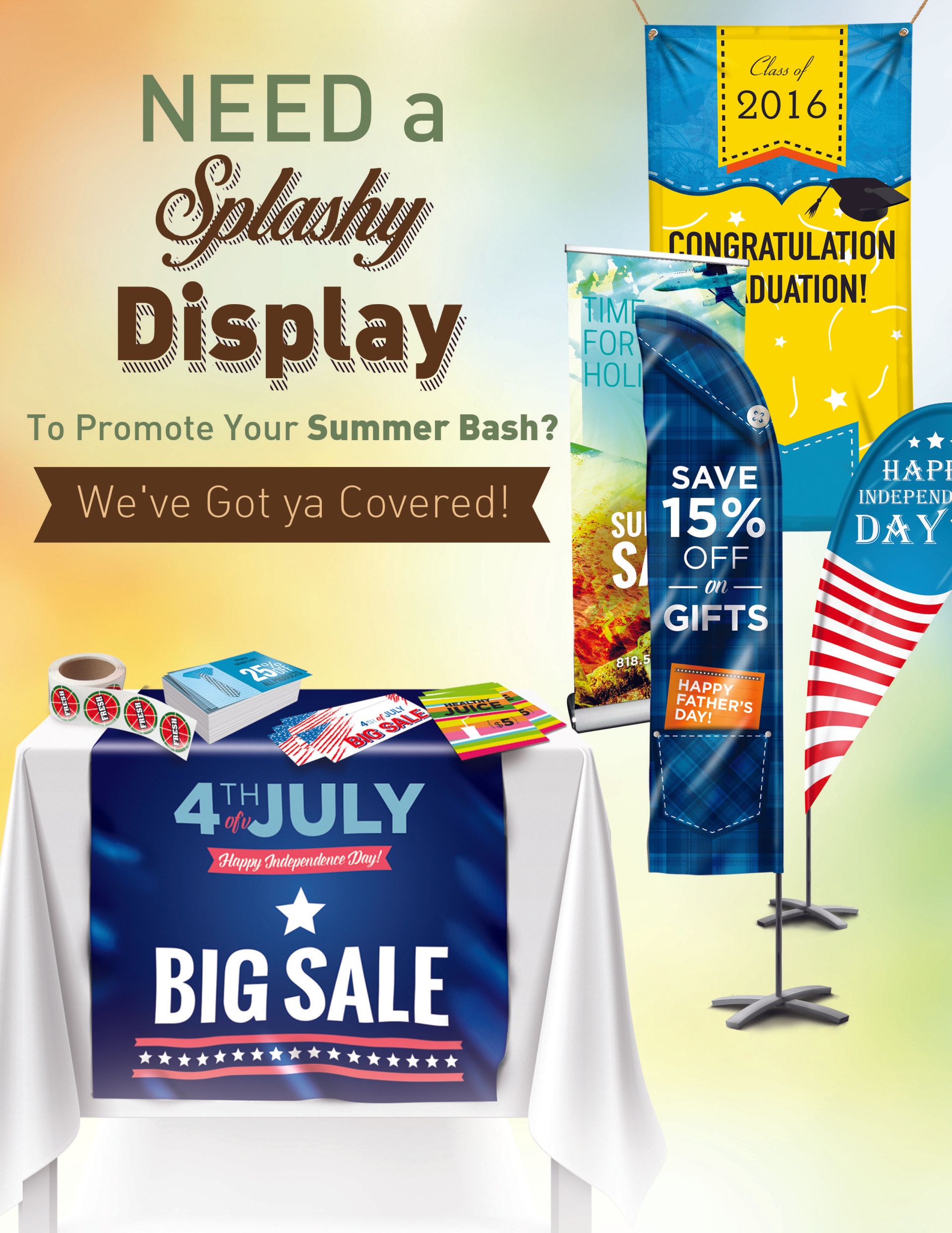 Need a splashy display to promote your summer bash ?