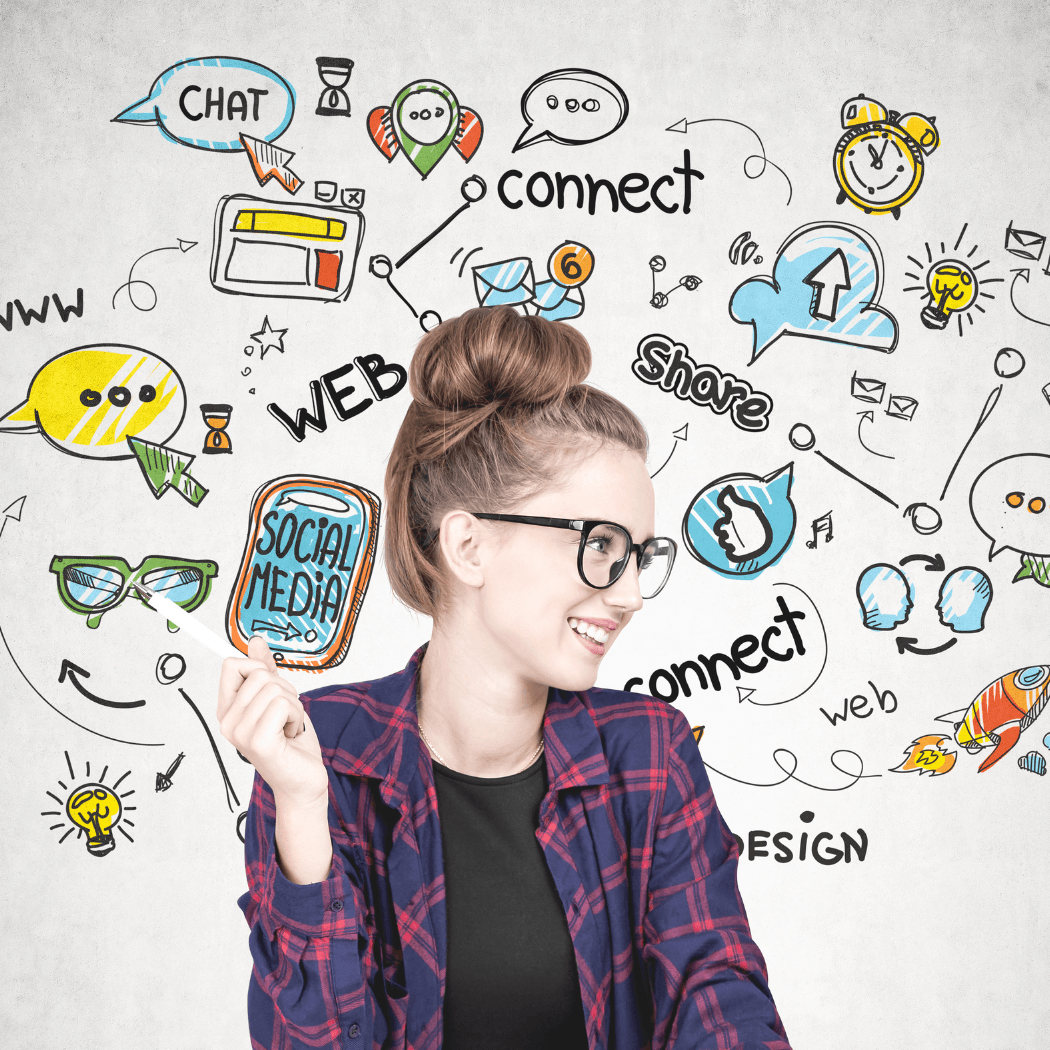 Social media marketing strategy connecting businesses with online audiences