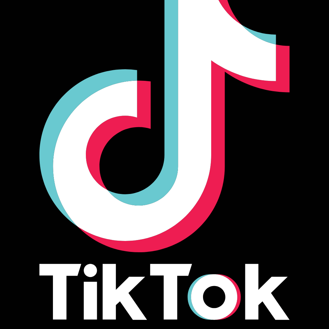 TikTok logo on a black background