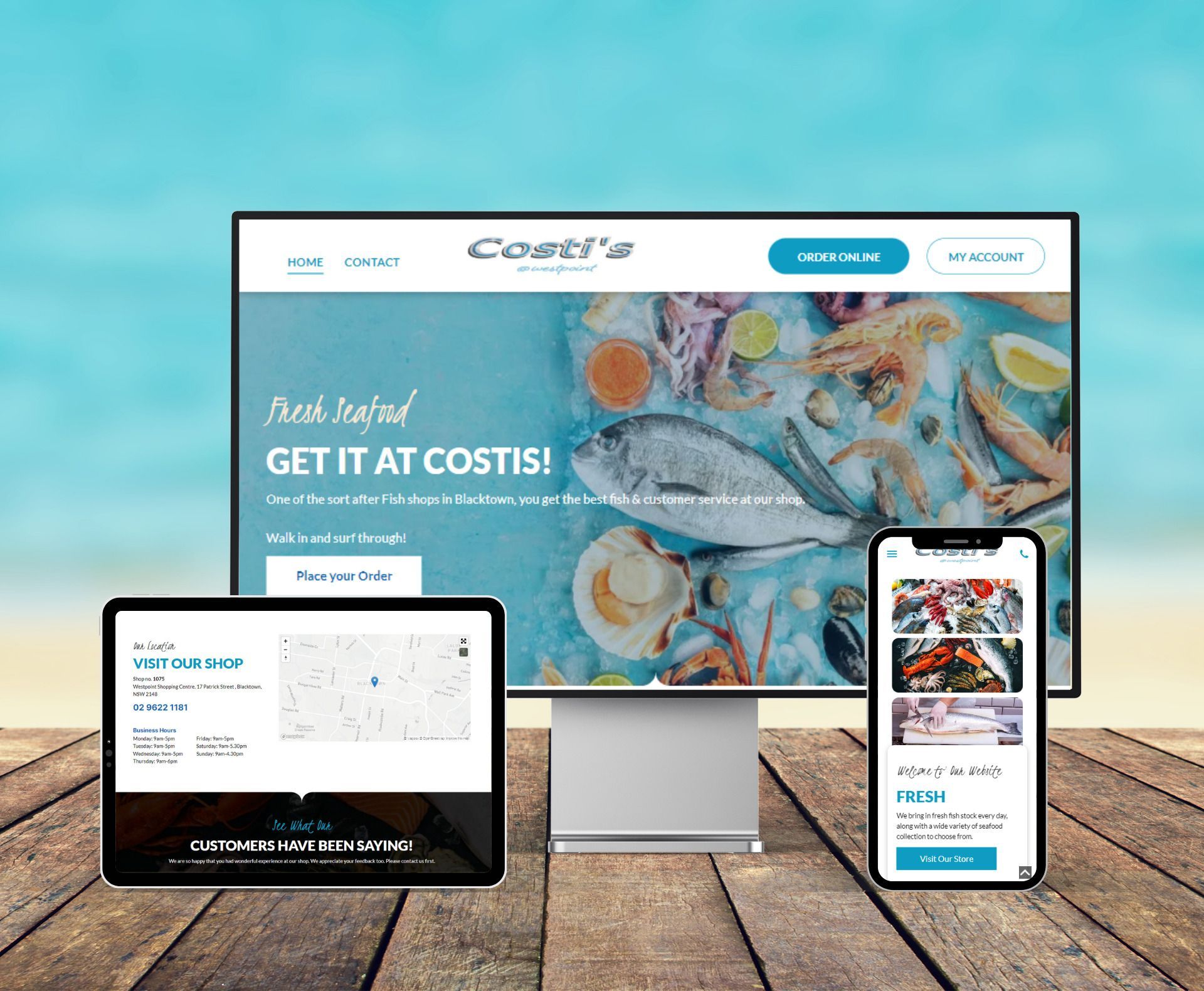 Costis website design displayed in a desktop browser mockup