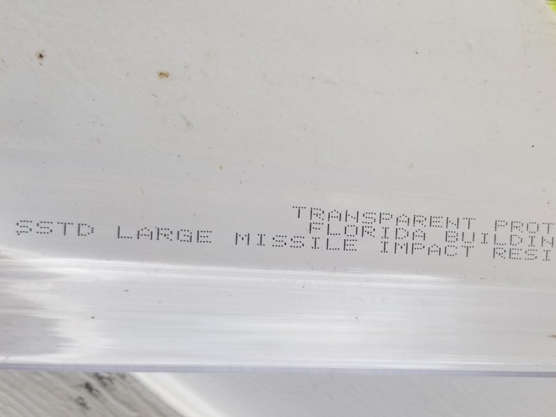 Text on a clear surface: 