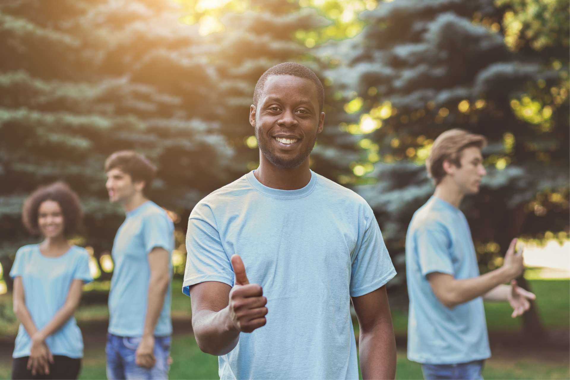 Volunteers at a park
