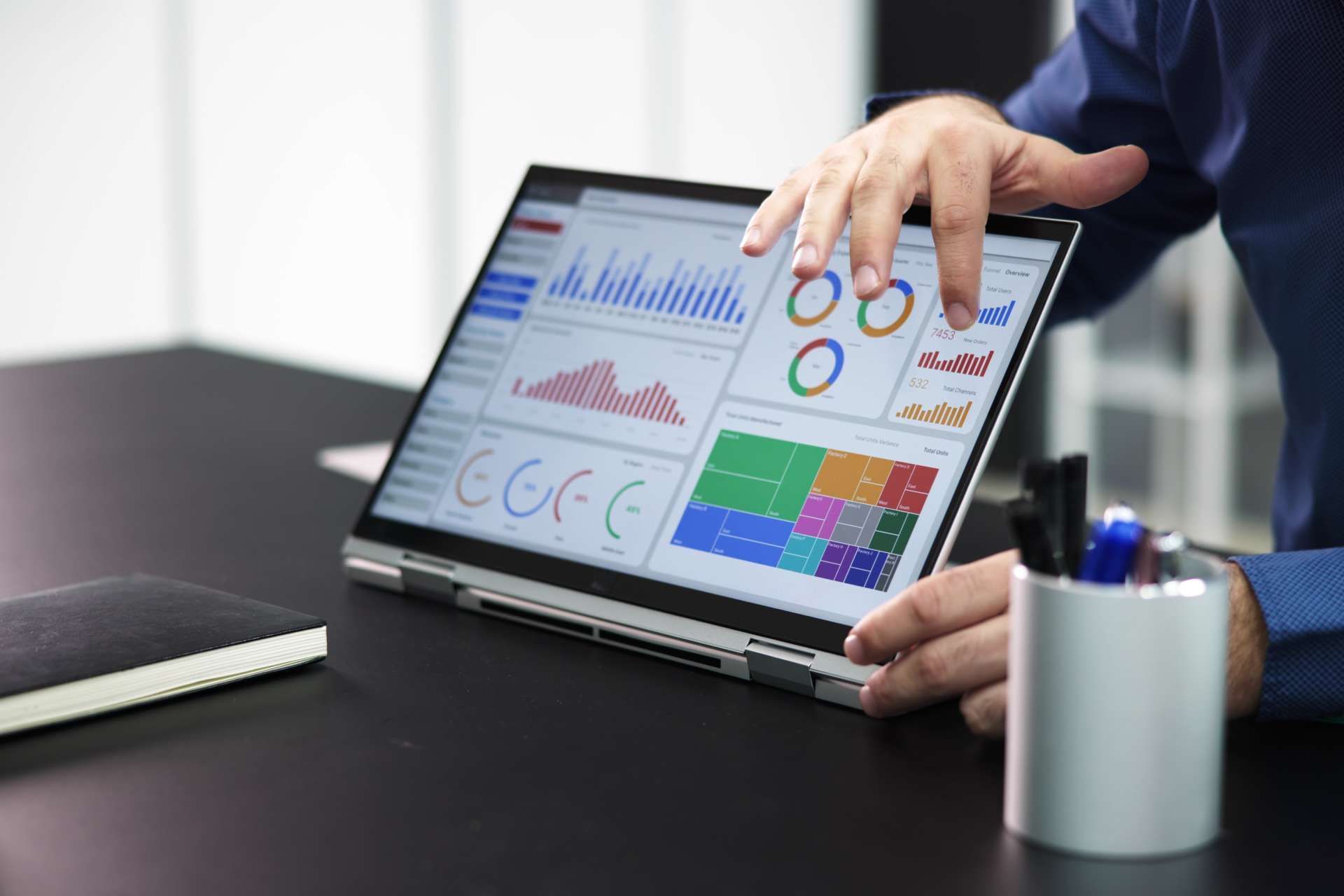Laptop showing a dashboard