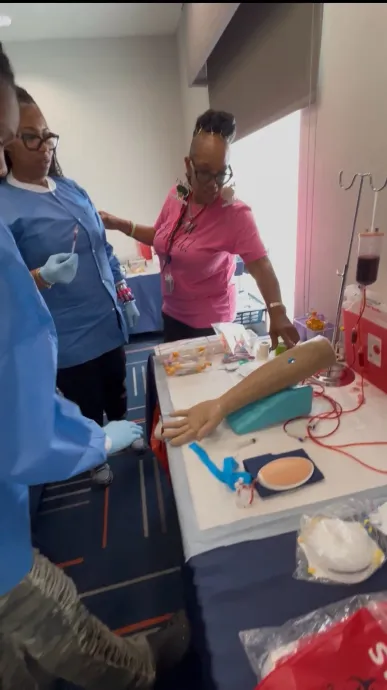 Modern phlebotomy training classroom