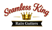 Seamless King logo with gold crown and black banner reading