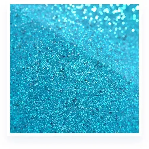 Sparkling blue glitter texture with bright bokeh highlights