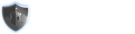 The logo for security solutions has a shield with a castle on it