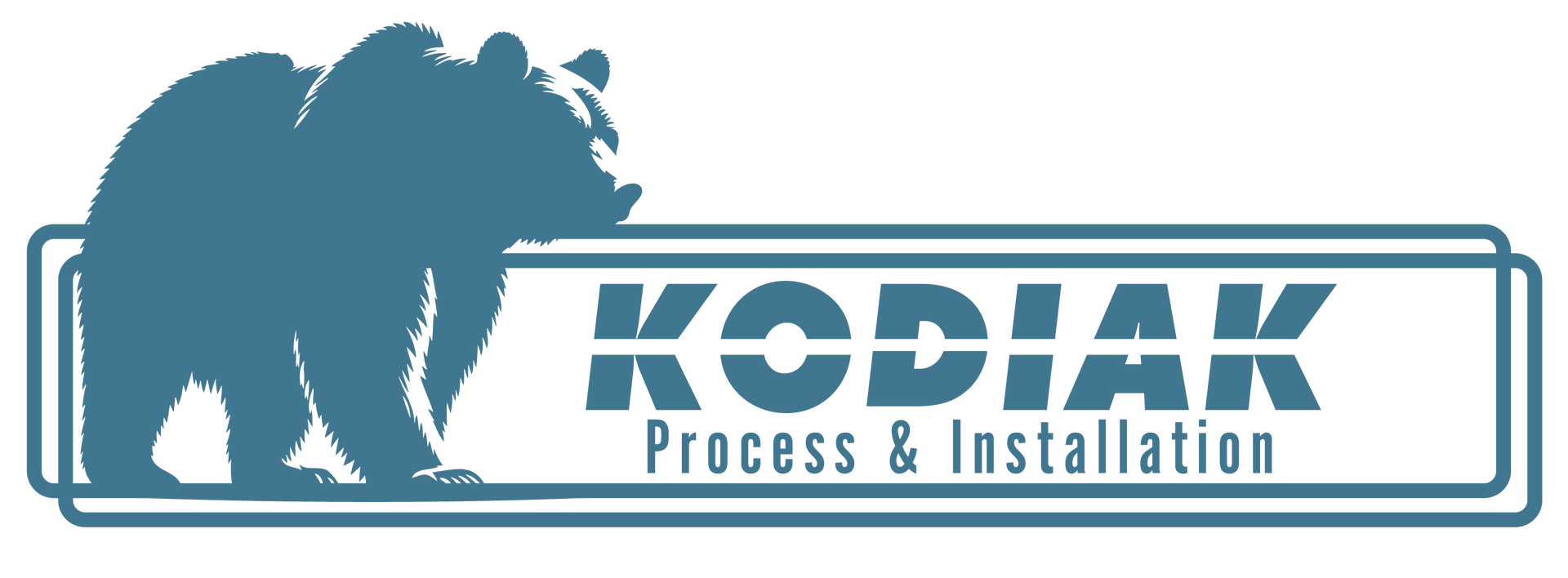 A kodiak process and installation logo with a bear on it