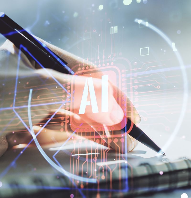 a student working in a classroom with ai support.