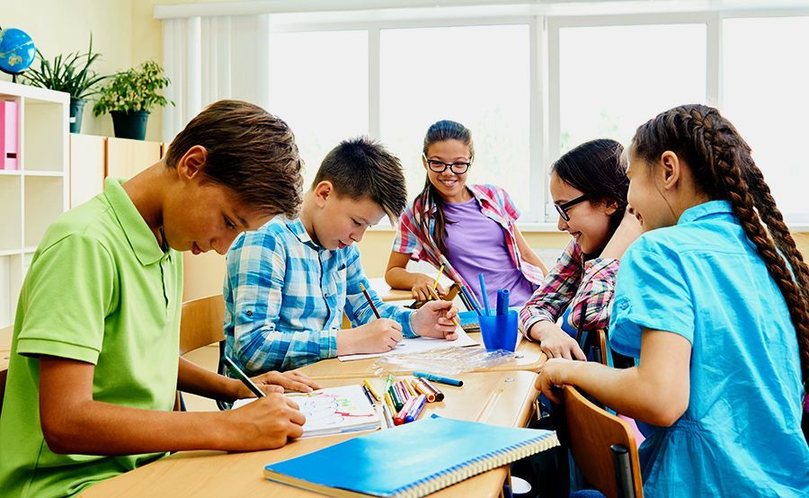 students in a classroom
