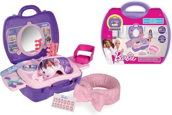 Barbie 20 Delig Wellness & Beauty Speelset - Spa Speelset- Speelfigurenset - Paars