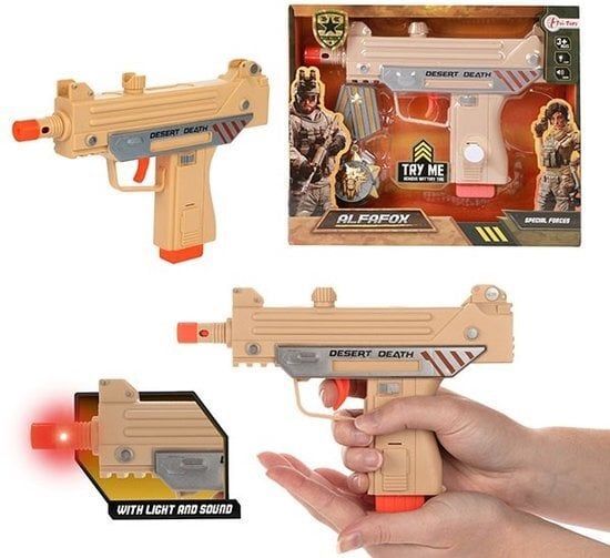 Militaire set Desert S. met Pistool met Licht en Geluid