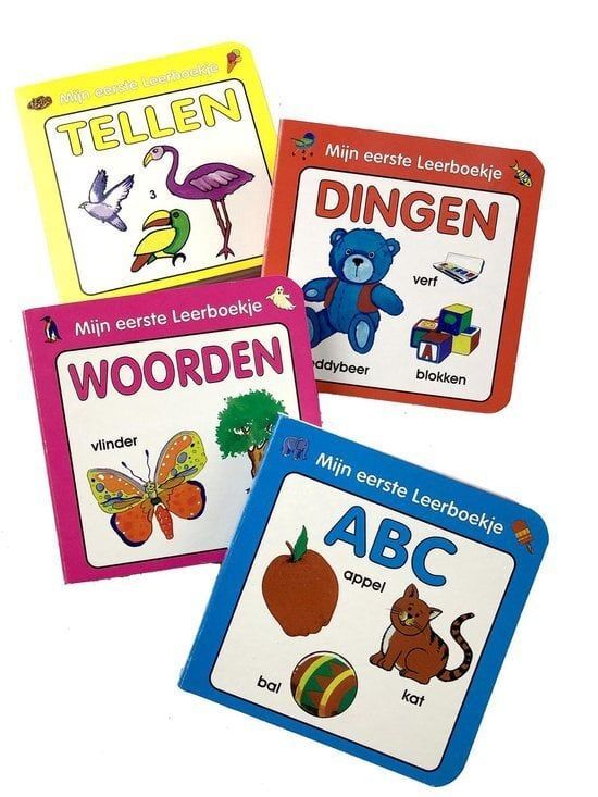 4 Boekjes 'Tellen', 'ABC', 'Woorden' en 'dingen