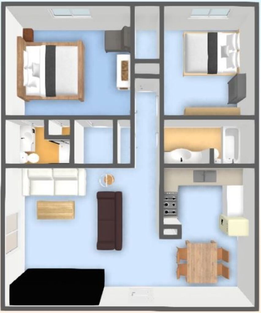 Floor Plan: 2 Bed · 2 Bath · 948 SQ. FT.