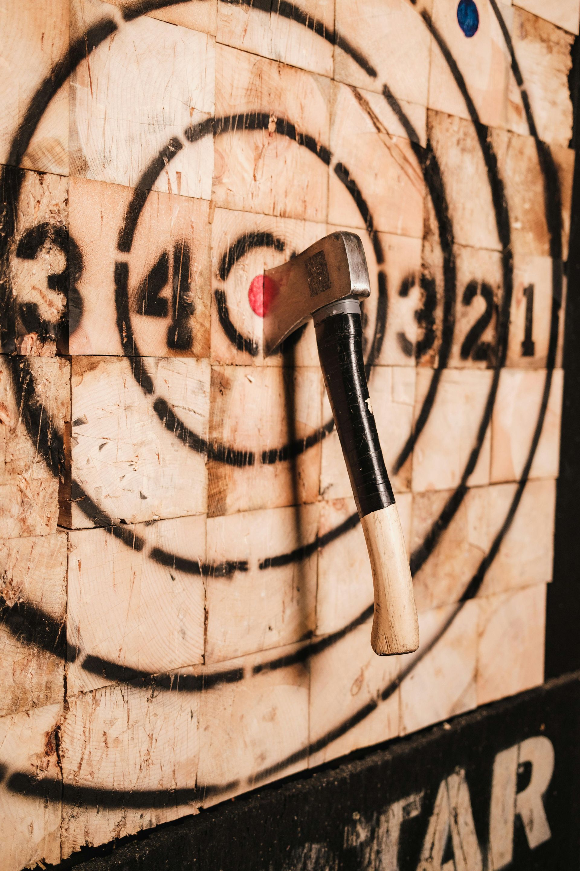Axe throwing target bullseye