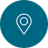 A white pin icon in a blue circle.