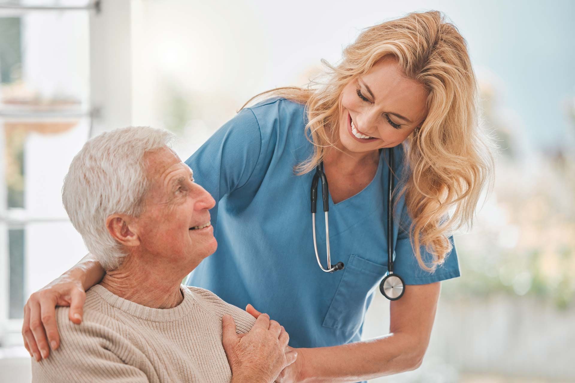 Nurse caring for seniors Nurse caring for seniors
