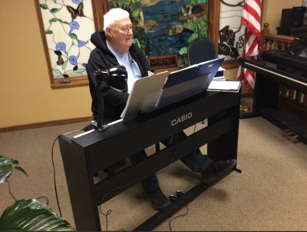 Man playing Casio piano