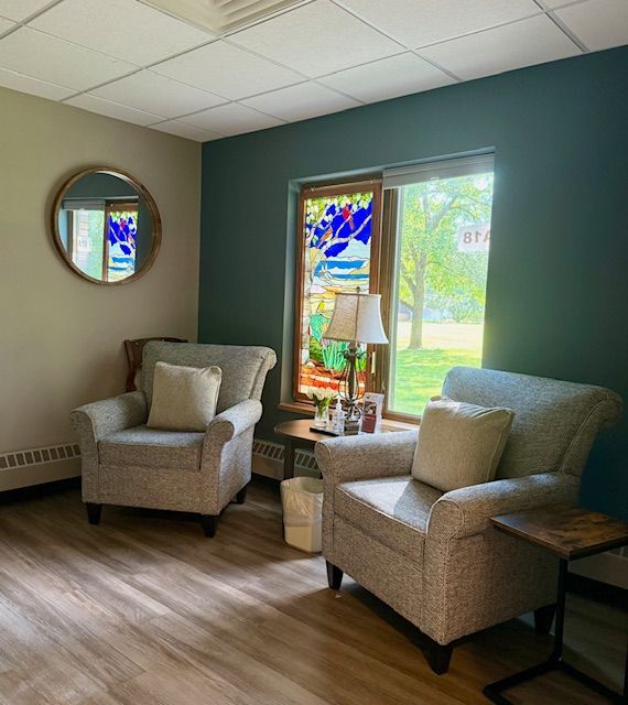 Cozy sitting room with armchairs